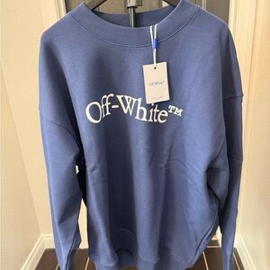 Off-White Blue Logo Crewneck Sweatshirt